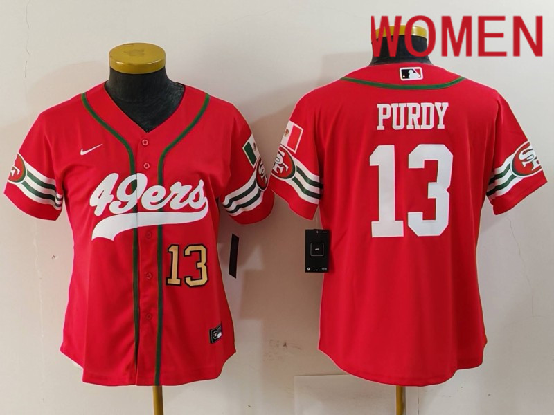 Women San Francisco 49ers 13 Purdy Red Mexican Joint Name 2024 Nike Limited NFL Jersey style 2